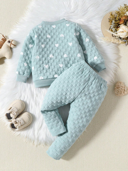Conjunto Pijama Bebê Corações